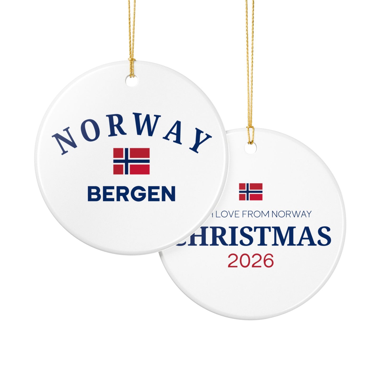 Personalized Norway Christmas Ornament – Custom Norwegian Travel Keepsake