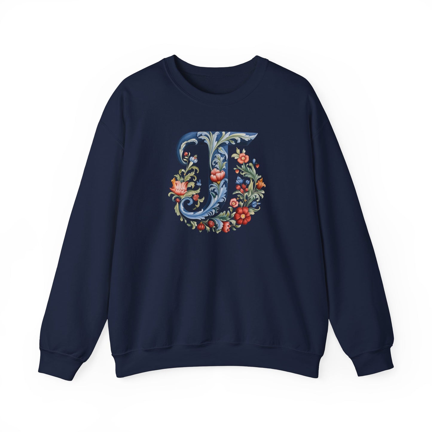 Monogram T Sweatshirt Norwegian Rosemaling Letter T Monogram Sweatshirt