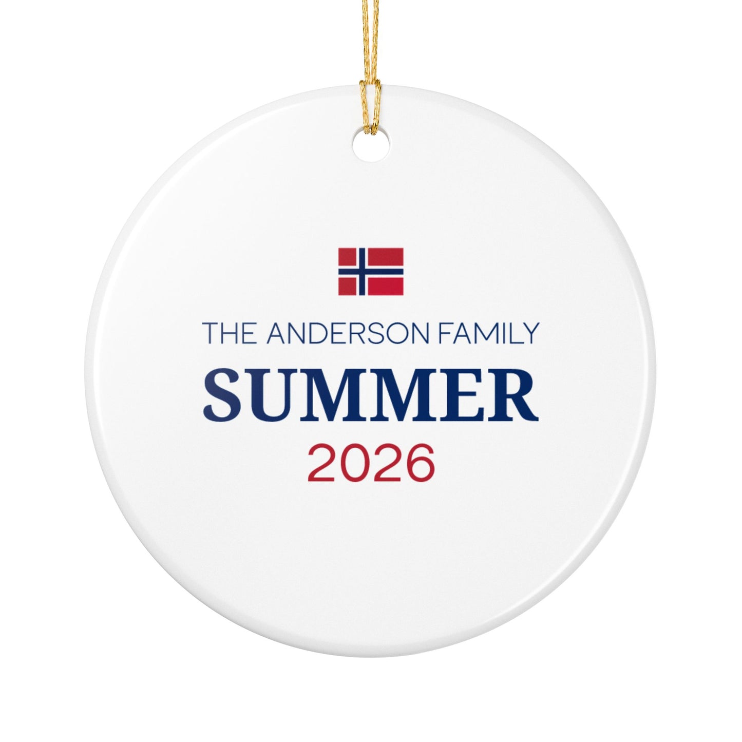 Copy of Personalized Trondheim Norway Ceramic Ornament – Norwegian Travel Souvenir