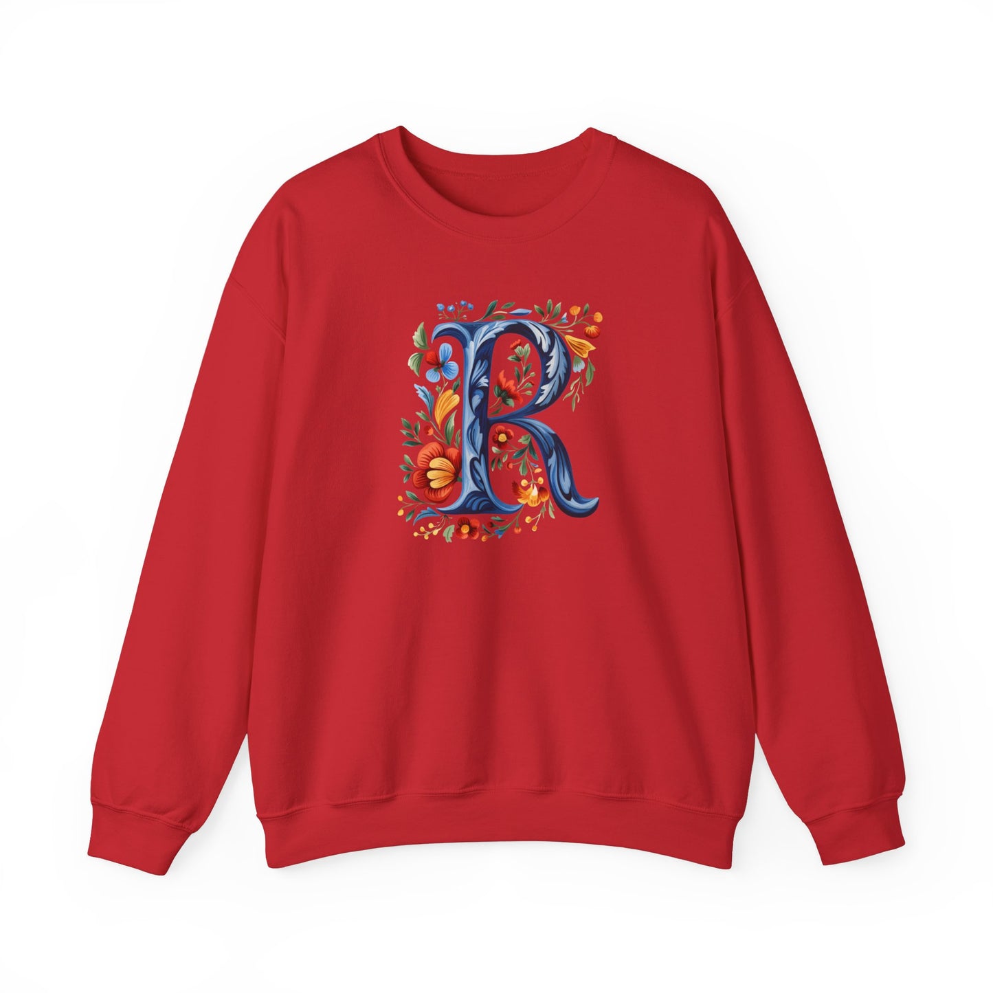 Monogram R Sweatshirt Norwegian Rosemaling Letter R Monogram Sweatshirt