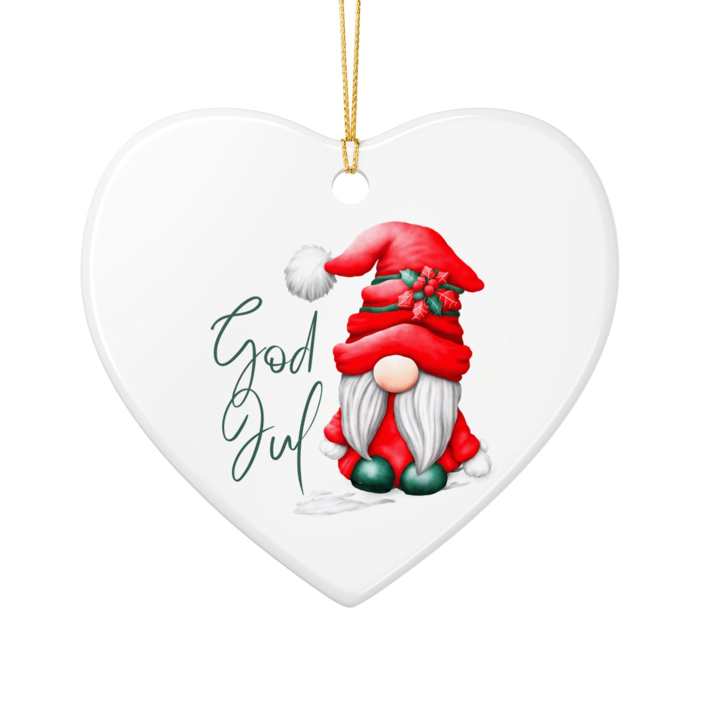 God Jul Norwegian Christmas Nisse Ceramic Ornament Norway Nisse Christmas Ornament Gift Norway