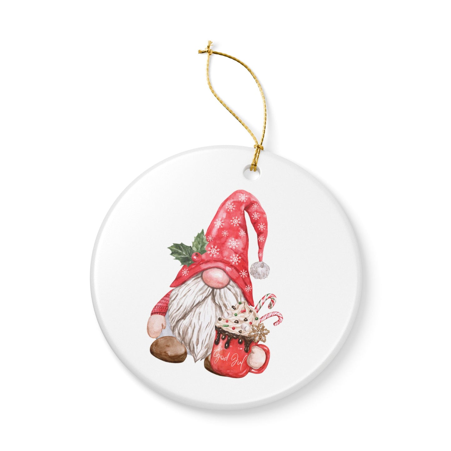 Norwegian Nisse Hot Chocolate Christmas Ornament Norway Nisse God Jul Christmas Ornament Gift Norway