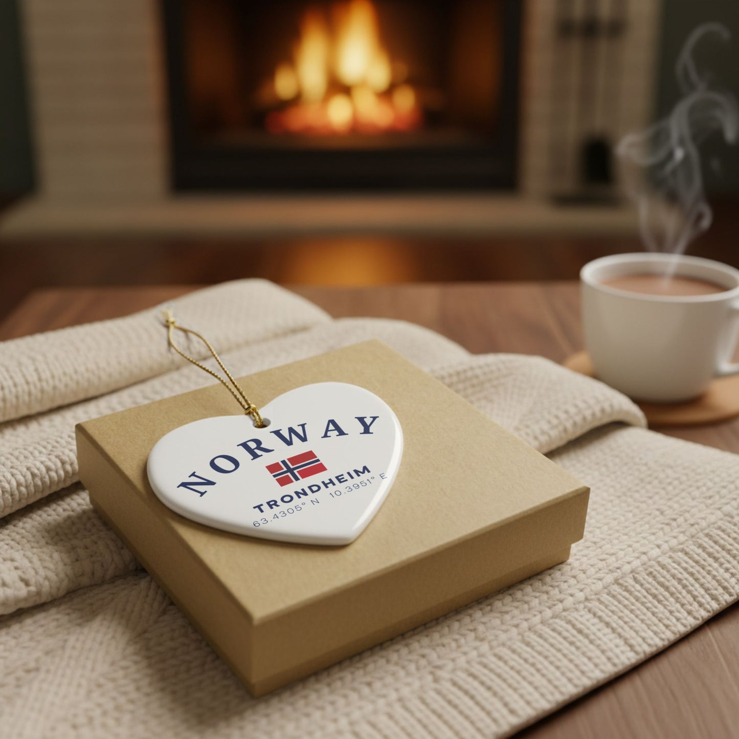 Personalized Trondheim Norway Ceramic Ornament – Norwegian Travel Souvenir