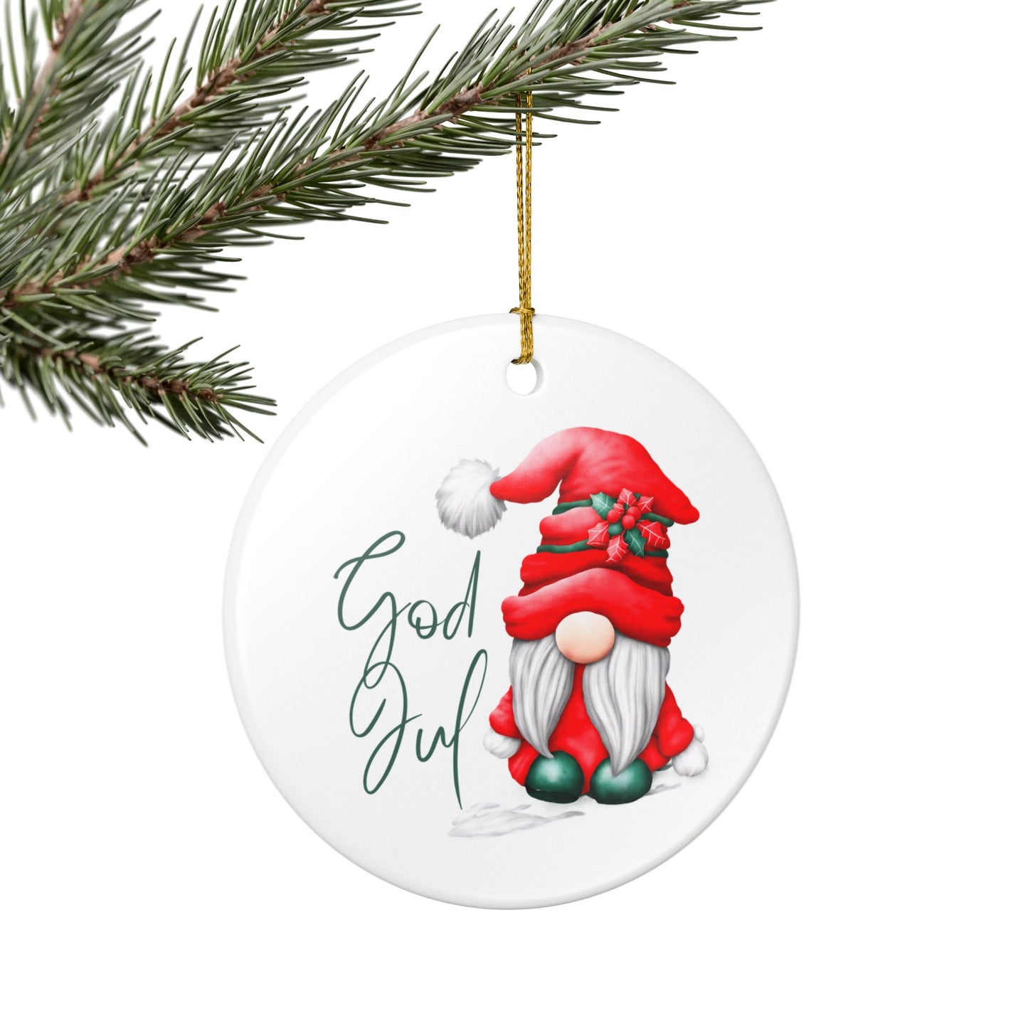 God Jul Norwegian Christmas Nisse Ceramic Ornament Norway Nisse Christmas Ornament Gift Norway