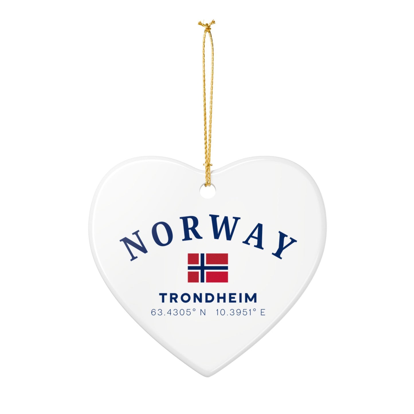 Personalized Trondheim Norway Ceramic Ornament – Norwegian Travel Souvenir