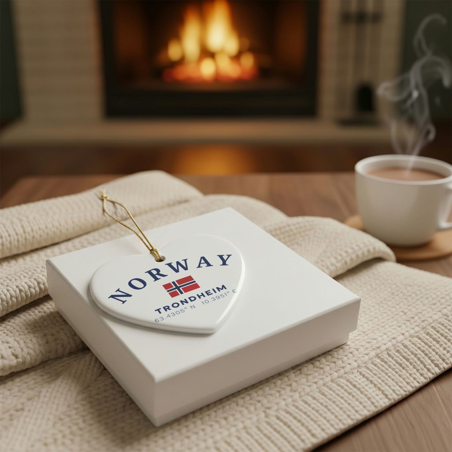 Personalized Trondheim Norway Ceramic Ornament – Norwegian Travel Souvenir