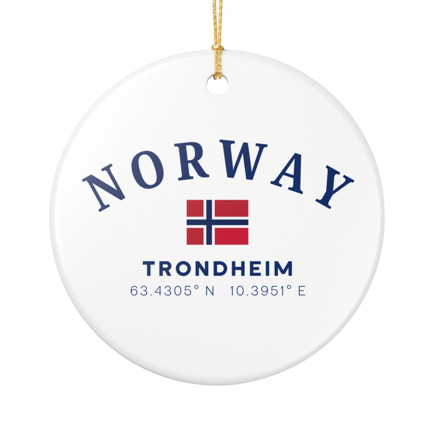 Personalized Trondheim Norway Ceramic Ornament – Norwegian Travel Souvenir