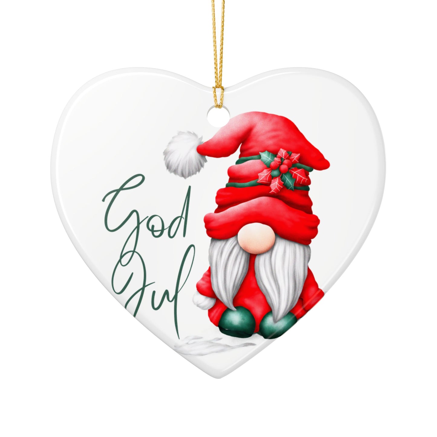 God Jul Norwegian Christmas Nisse Ceramic Ornament Norway Nisse Christmas Ornament Gift Norway
