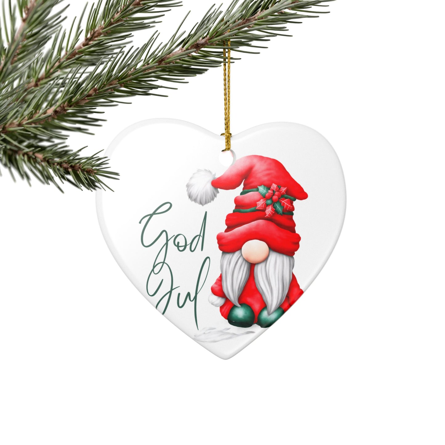 God Jul Norwegian Christmas Nisse Ceramic Ornament Norway Nisse Christmas Ornament Gift Norway