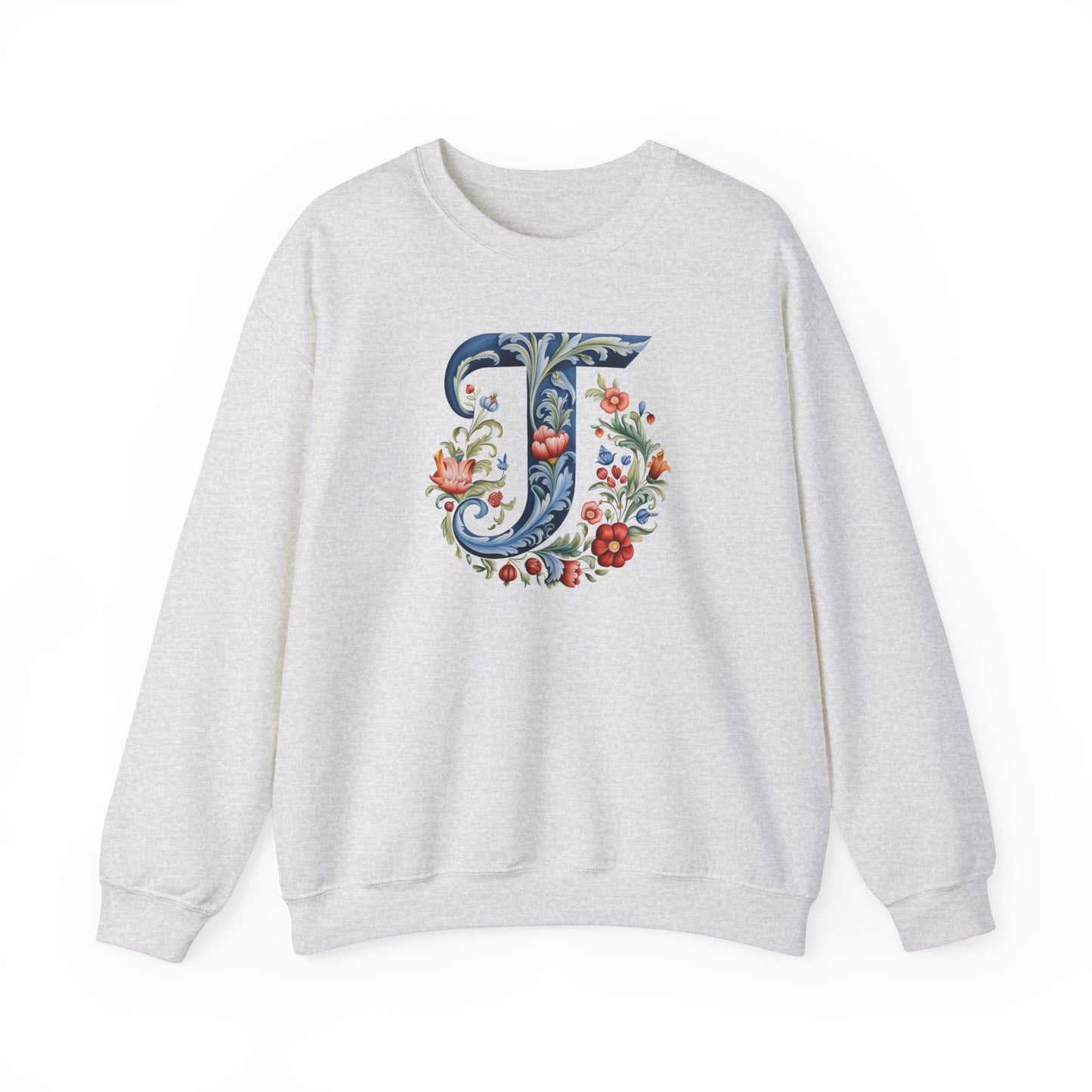 Monogram T Sweatshirt Norwegian Rosemaling Letter T Monogram Sweatshirt