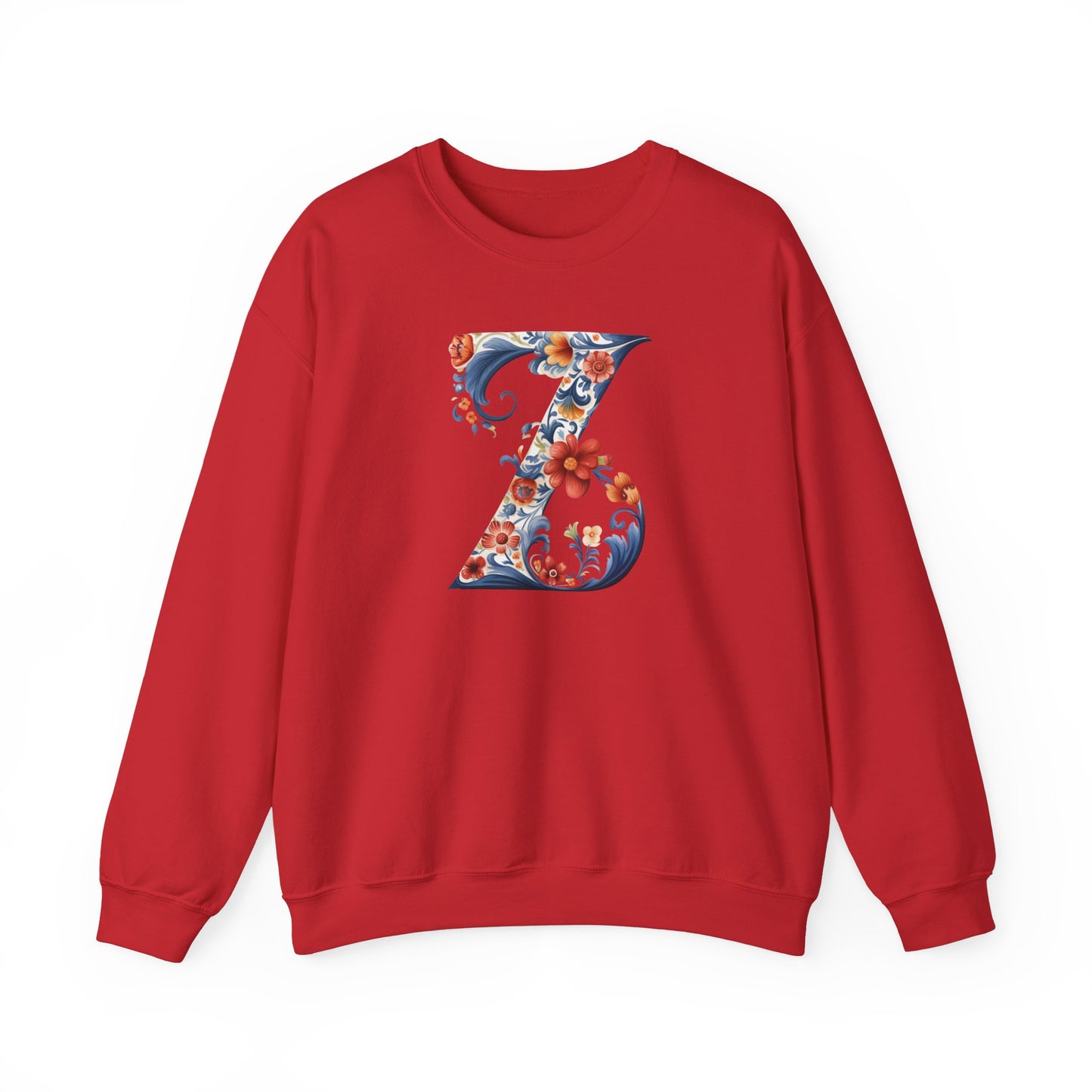 Monogram Z Sweatshirt Norwegian Rosemaling Letter Z Monogram Sweatshirt