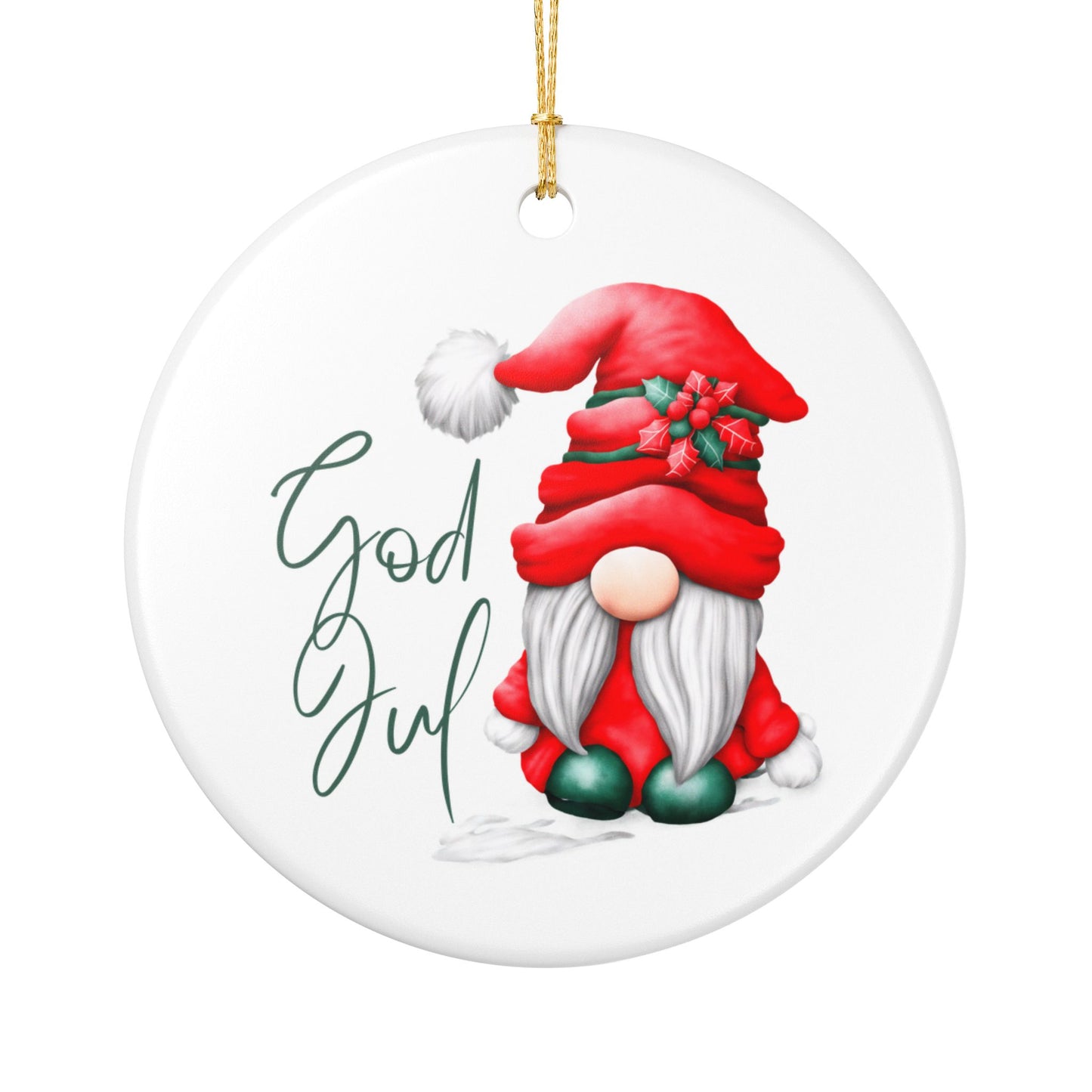 God Jul Norwegian Christmas Nisse Ceramic Ornament Norway Nisse Christmas Ornament Gift Norway