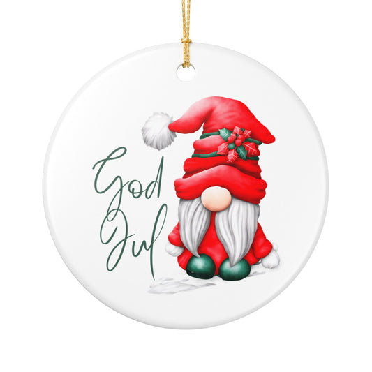 God Jul Norwegian Christmas Nisse Ceramic Ornament Norway Nisse Christmas Ornament Gift Norway