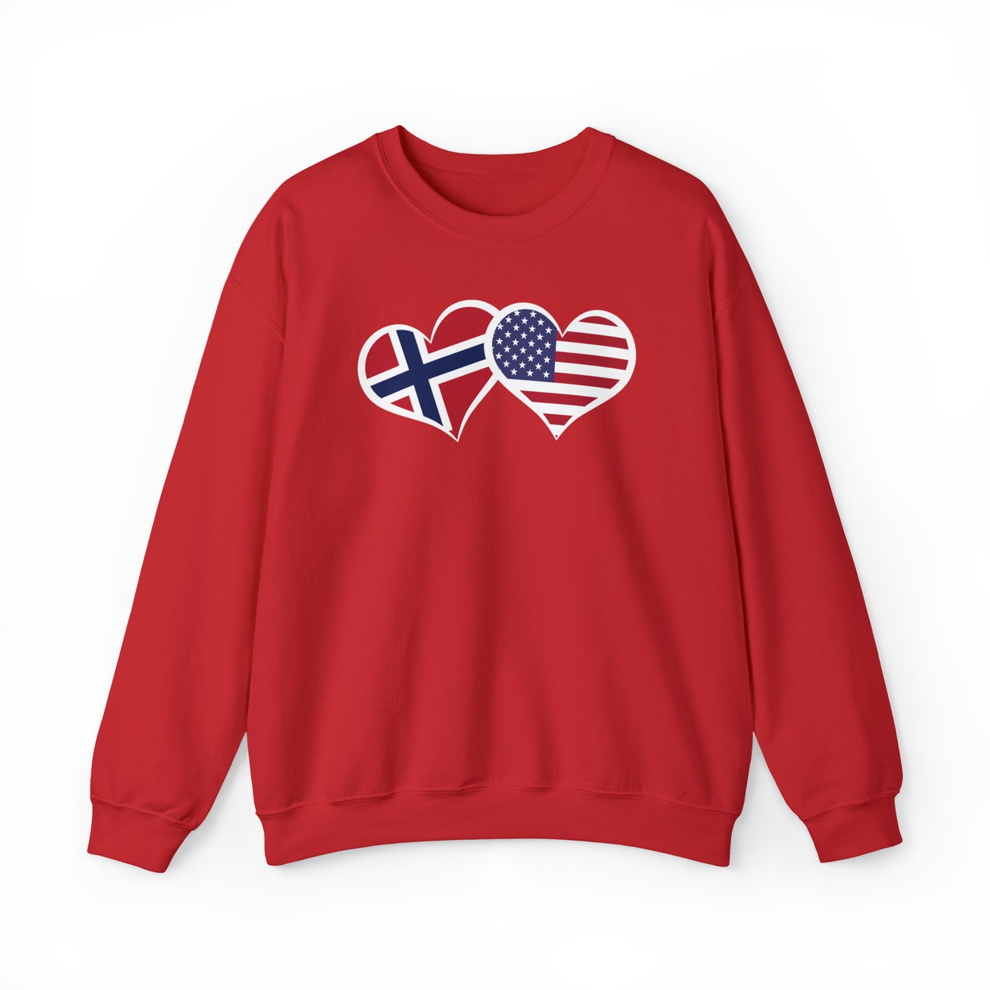 Norwegian American Flag Hearts Sweatshirt Norwegian American Pride Norway Sweatshirt Gift for Norwegian American Norway Flag May 17 Mai