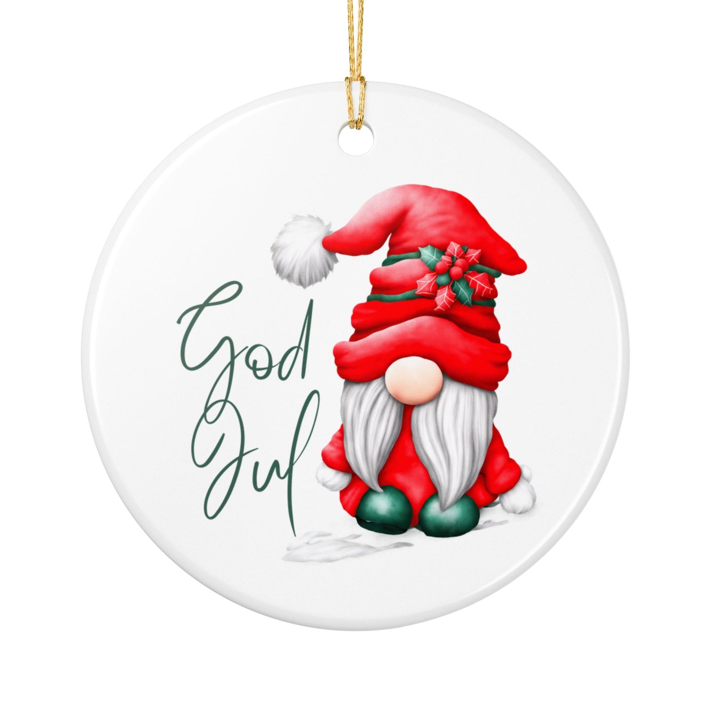 God Jul Norwegian Christmas Nisse Ceramic Ornament Norway Nisse Christmas Ornament Gift Norway