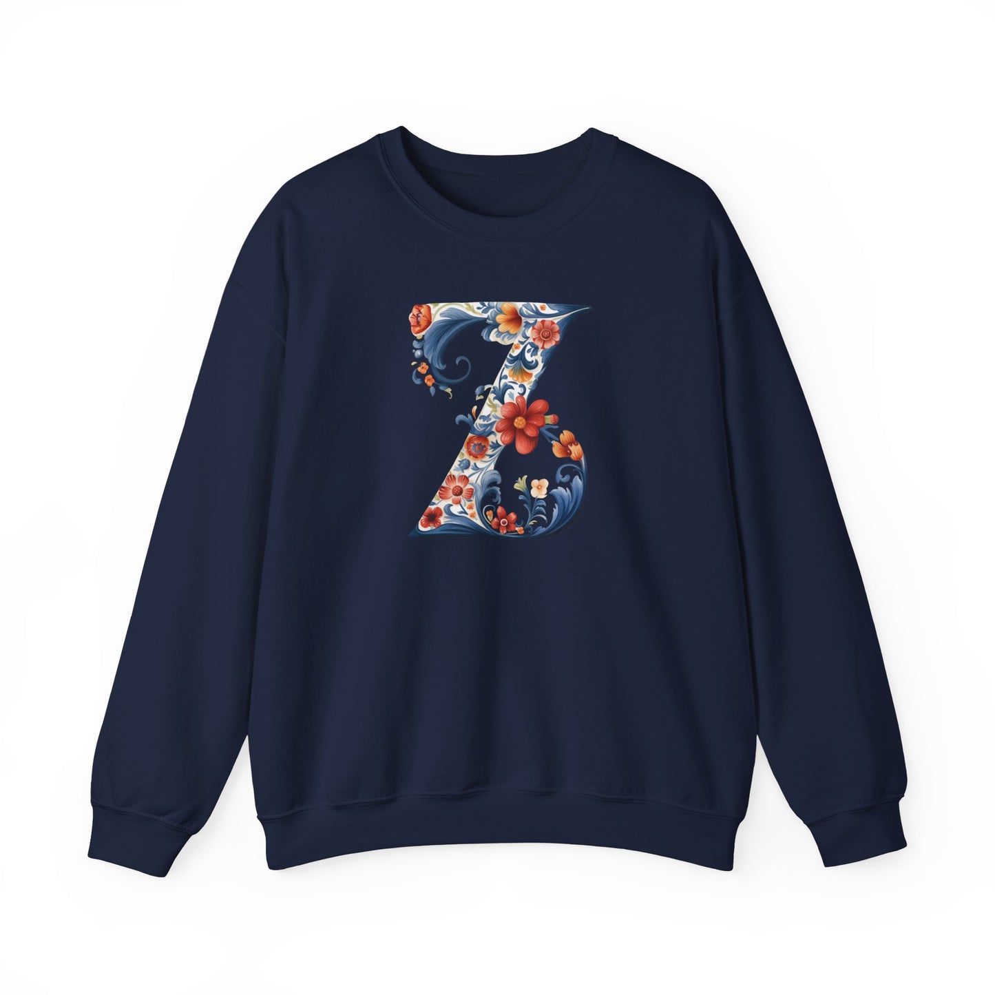 Monogram Z Sweatshirt Norwegian Rosemaling Letter Z Monogram Sweatshirt