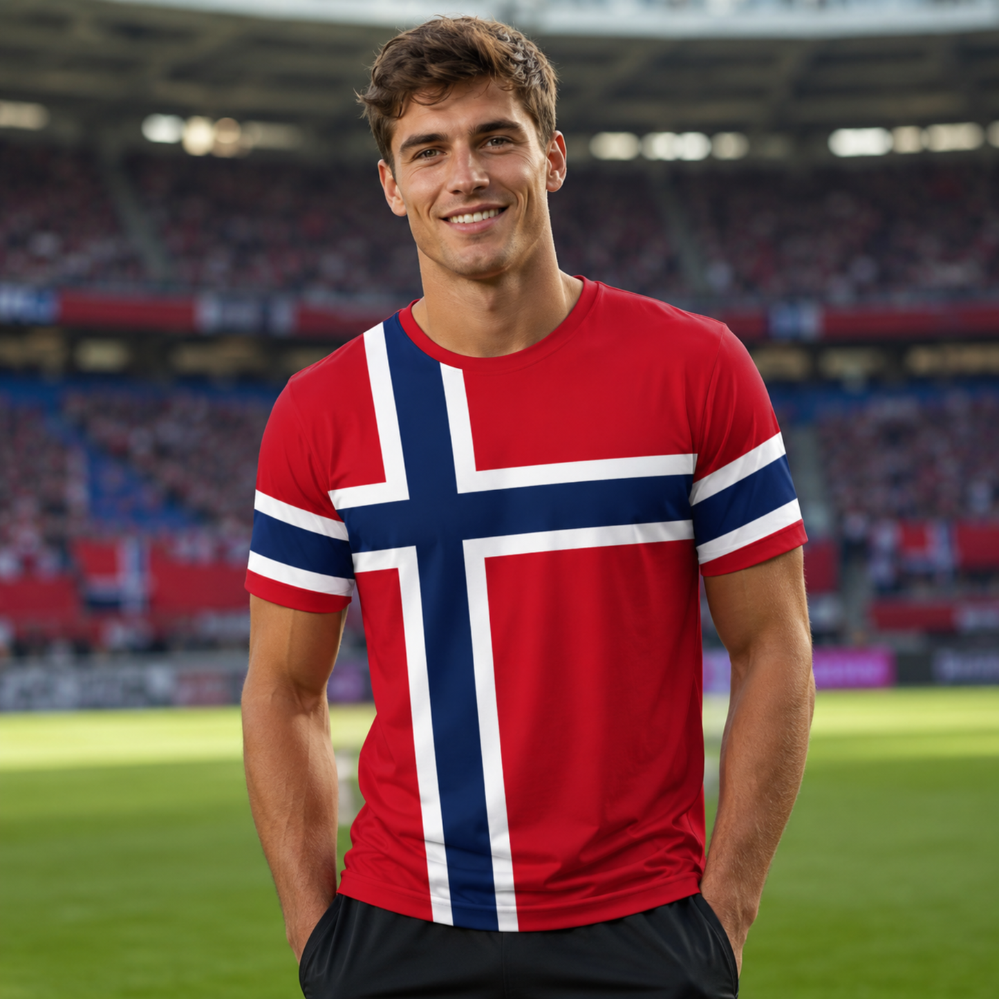 Norway Soccer Jersey Norwegian Flag Shirt Mens Sports Tee Norway Football Shirt World Cup VM Gift for Him Nordic Fan Shirt