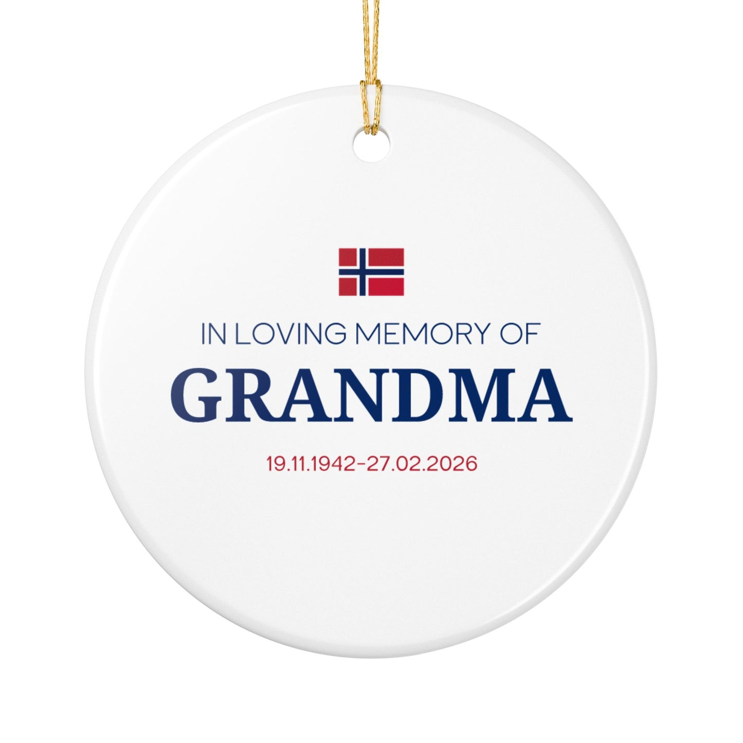 Personalized Trondheim Norway Ceramic Ornament – Norwegian Travel Souvenir