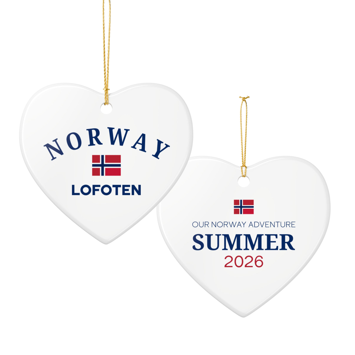 Personalized Norway Christmas Ornament – Custom Norwegian Travel Keepsake
