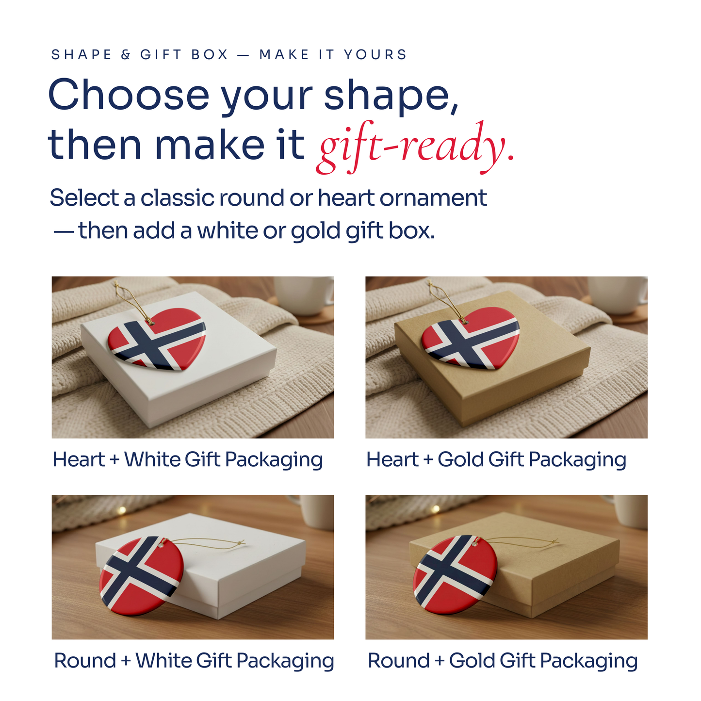 Personalized Norwegian Family Christmas Ornament – Custom Norway Flag Keepsake