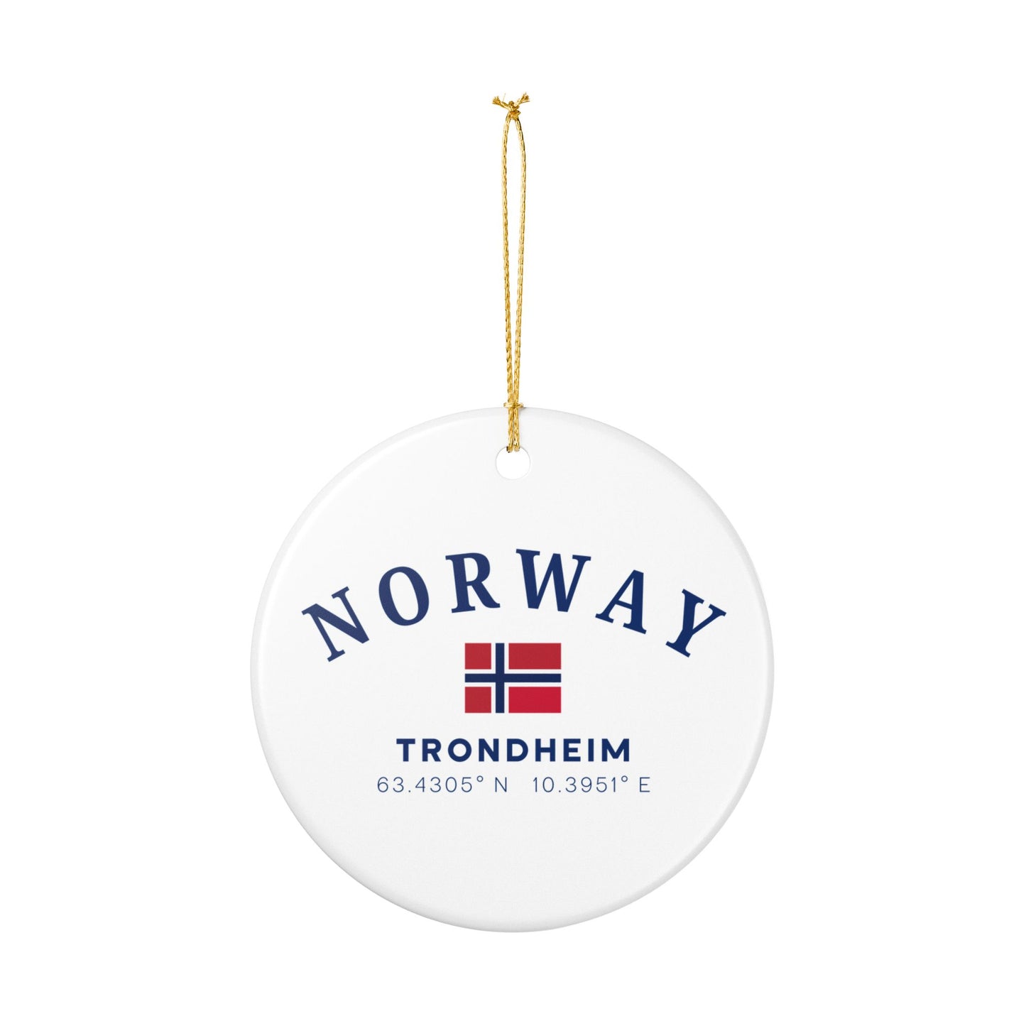 Personalized Trondheim Norway Ceramic Ornament – Norwegian Travel Souvenir