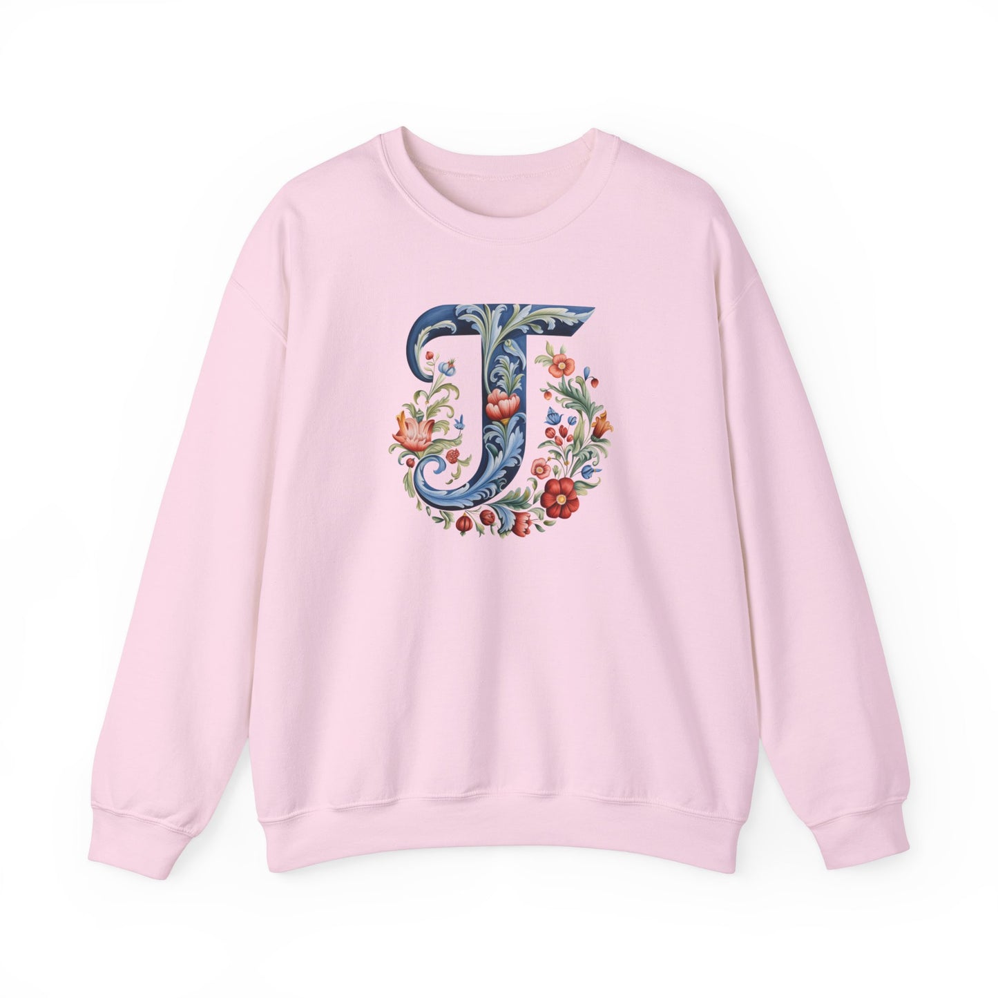 Monogram T Sweatshirt Norwegian Rosemaling Letter T Monogram Sweatshirt