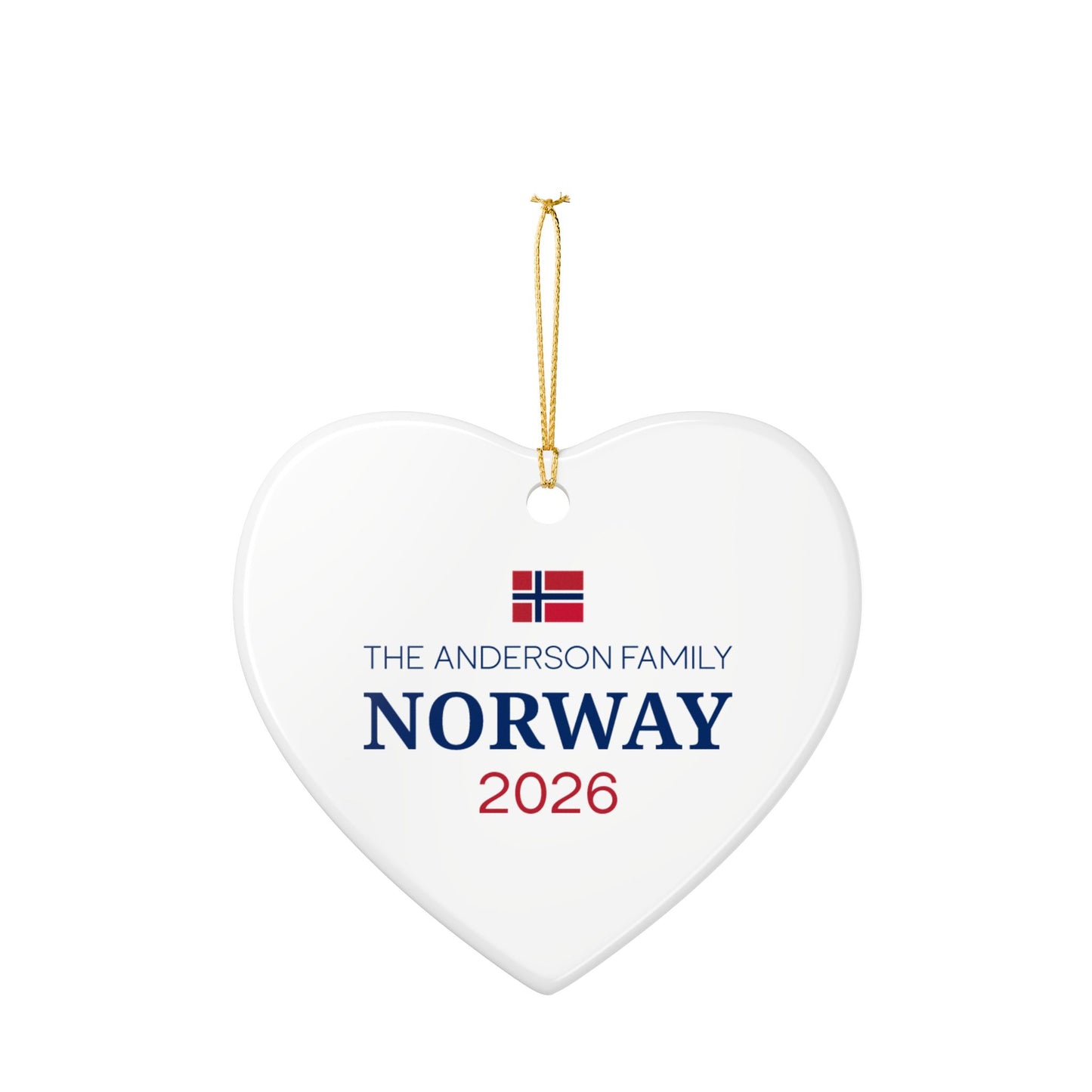 Personalized Trondheim Norway Ceramic Ornament – Norwegian Travel Souvenir