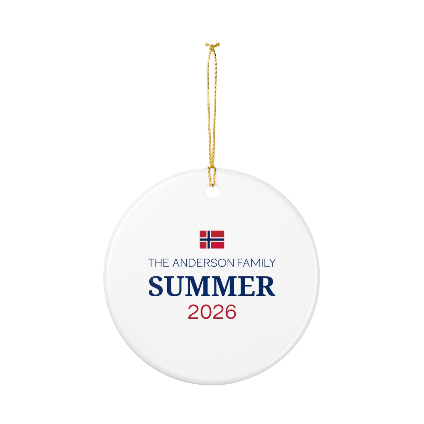 Personalized Trondheim Norway Ceramic Ornament – Norwegian Travel Souvenir