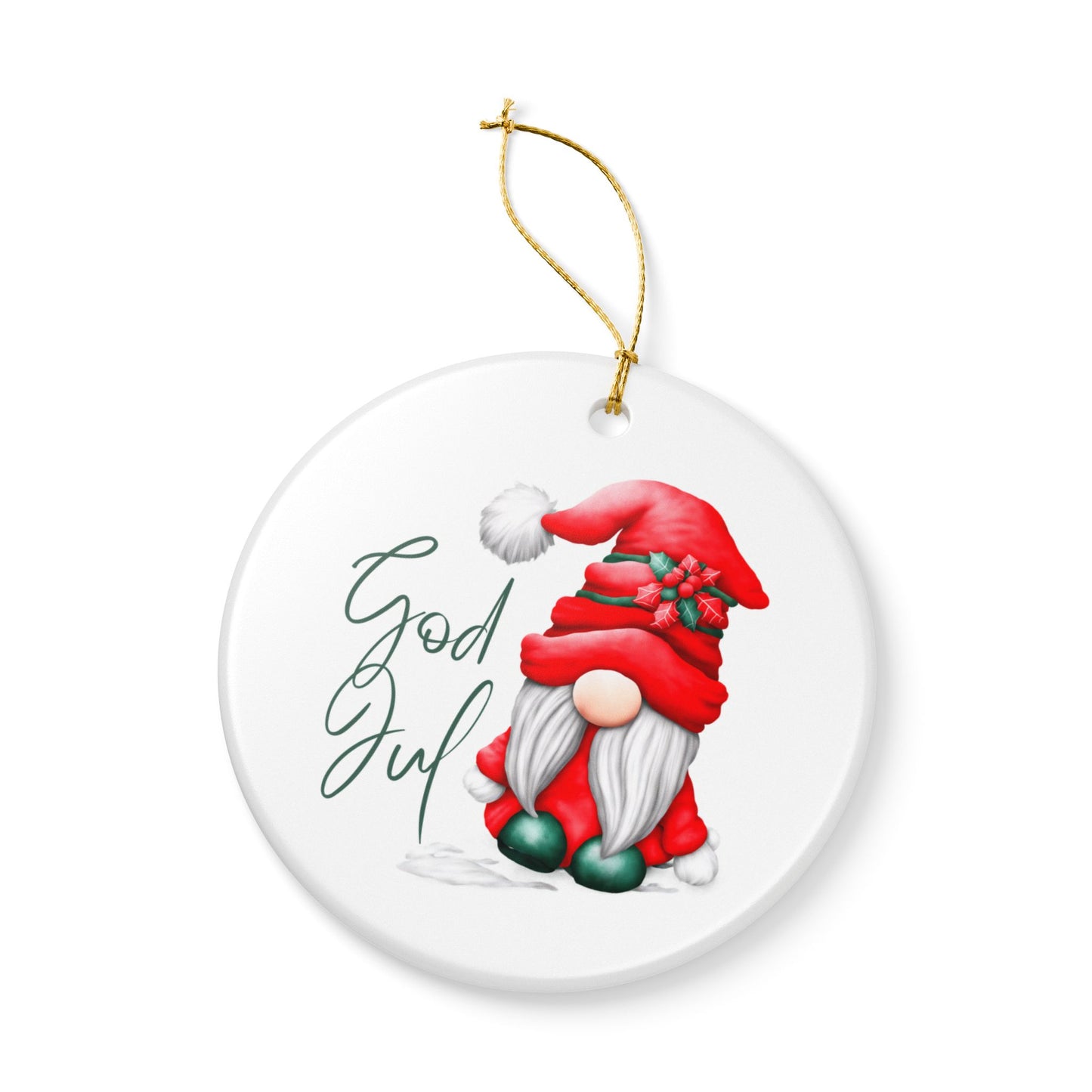 God Jul Norwegian Christmas Nisse Ceramic Ornament Norway Nisse Christmas Ornament Gift Norway