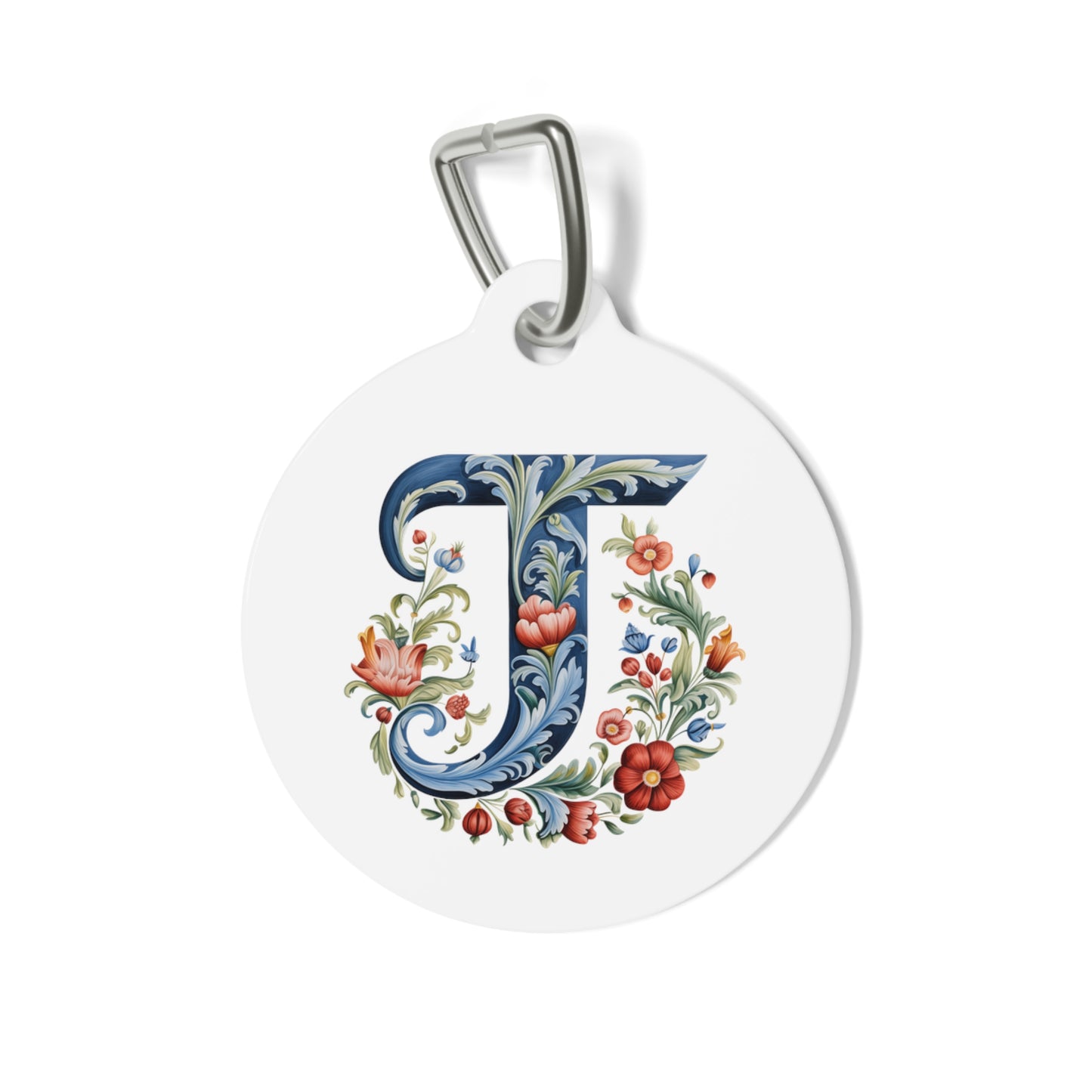 T Rosemaling Alphabet Pet Tag Rosemaling Norwegian Personalized Pet Tag