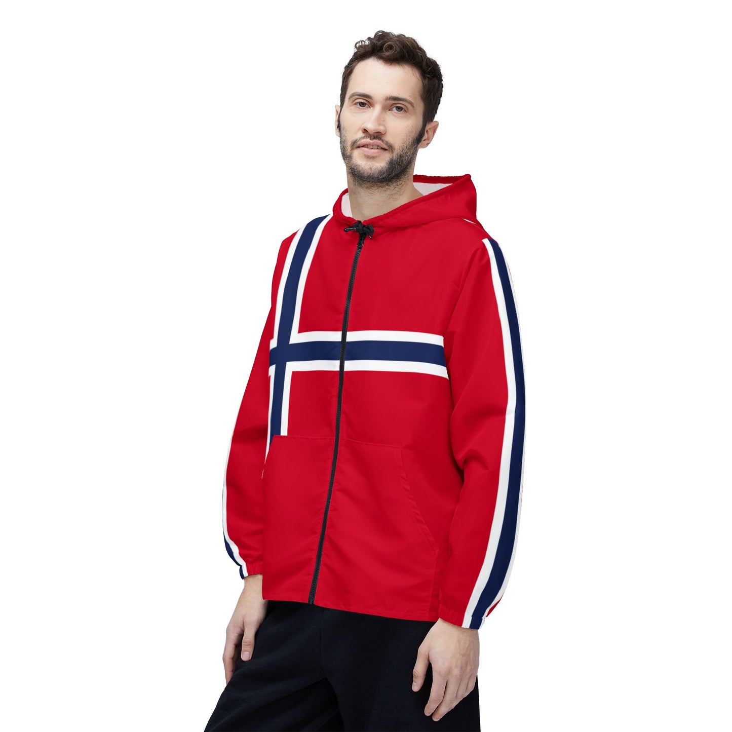 Norway Windbreaker Jacket Norwegian Flag Jacket Unisex Rain Jacket Norway Gift Nordic Sports Jacket Soccer Fan Jacket