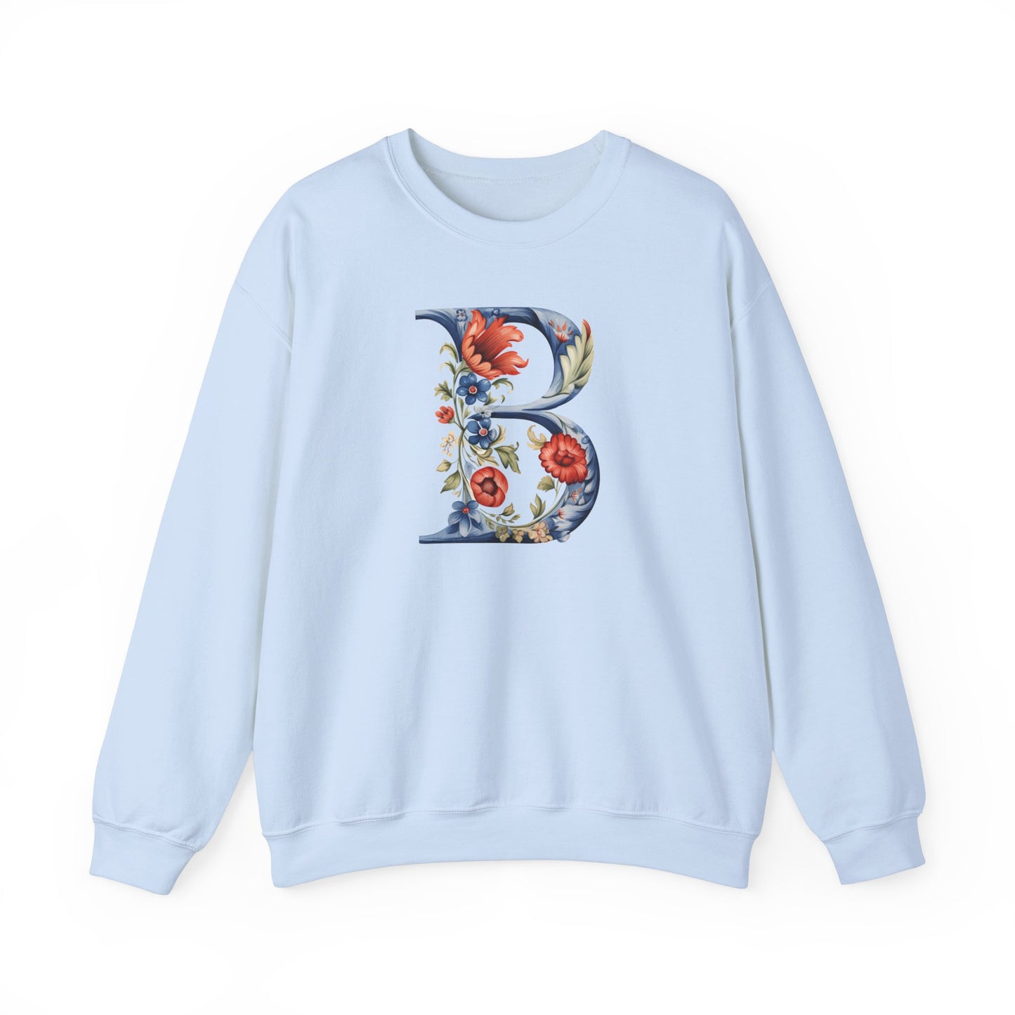 Monogram B Sweatshirt Norwegian Rosemaling Letter B Monogram Sweatshirt