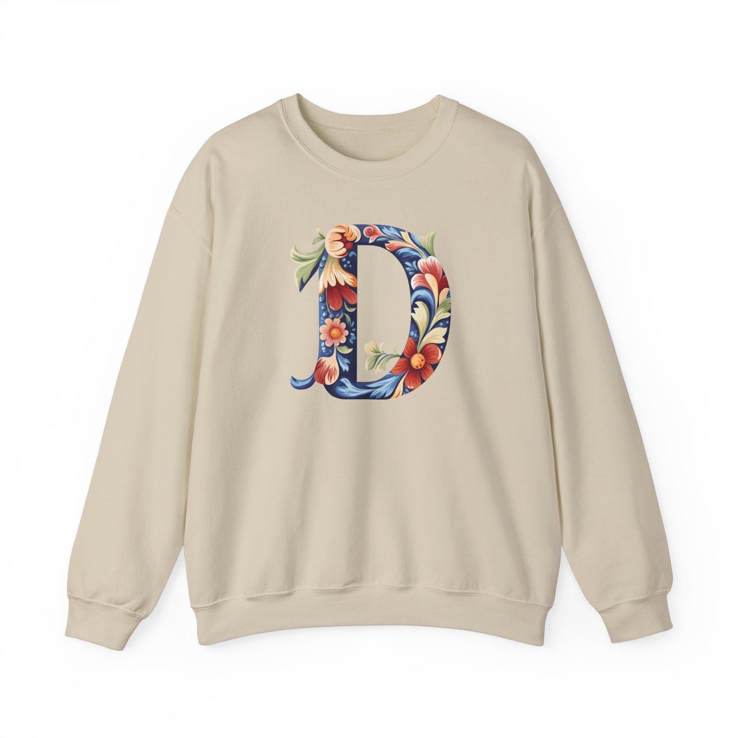 Monogram D Sweatshirt Norwegian Rosemaling Letter D Monogram Sweatshirt