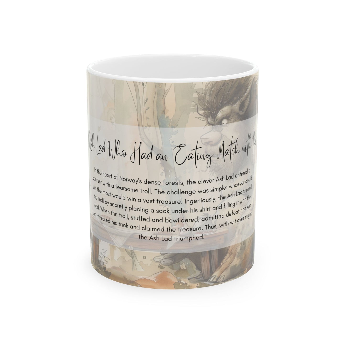 The Ash Lad Who Had an Eating Match with the Troll Mug Fairytale Mug (11oz, 15oz) Christmas Gift