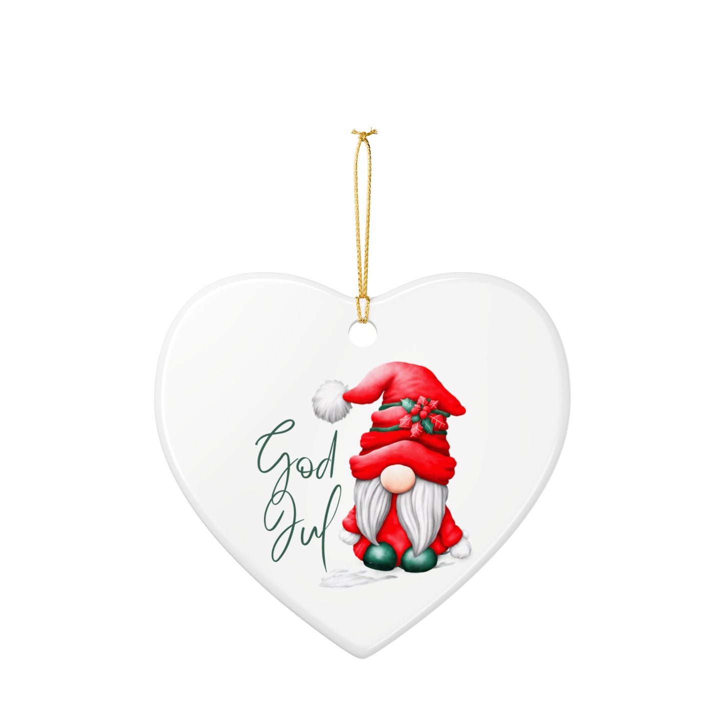 God Jul Norwegian Christmas Nisse Ceramic Ornament Norway Nisse Christmas Ornament Gift Norway