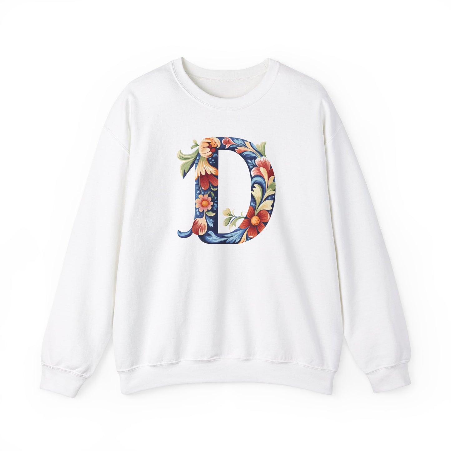 Monogram D Sweatshirt Norwegian Rosemaling Letter D Monogram Sweatshirt