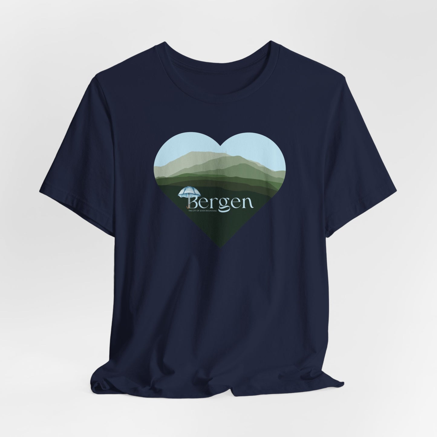 Bergen Seven Mountains T-shirt Bergen T-shirt Norway Tee Bergen Souvenir Bergen Shirt