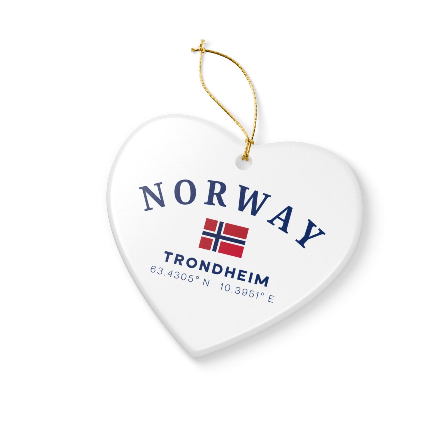 Personalized Trondheim Norway Ceramic Ornament – Norwegian Travel Souvenir