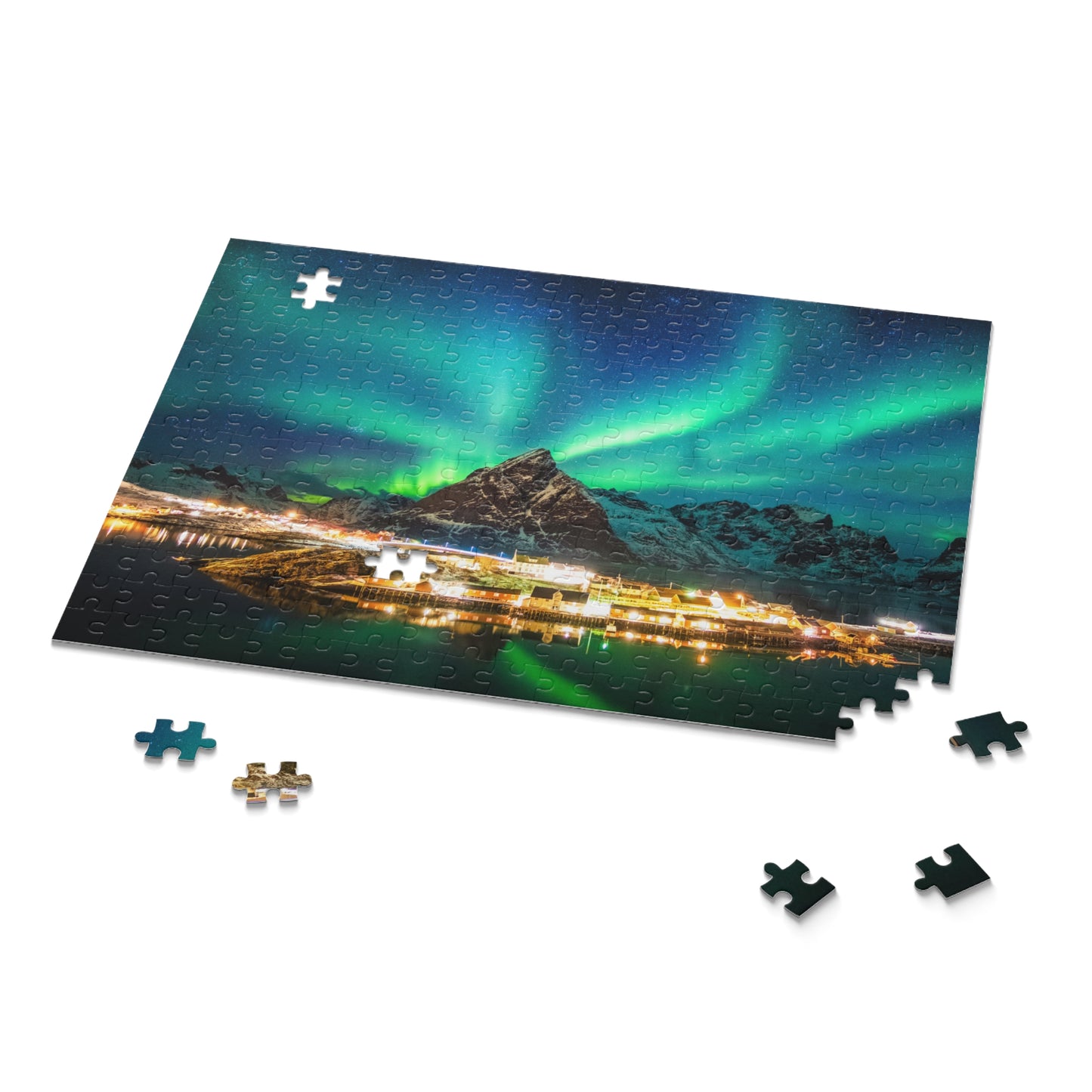 Northern Lights Jigsaw Puzzle Norway Puzzle Aurora Borealis (120, 252, 500-Pieces)