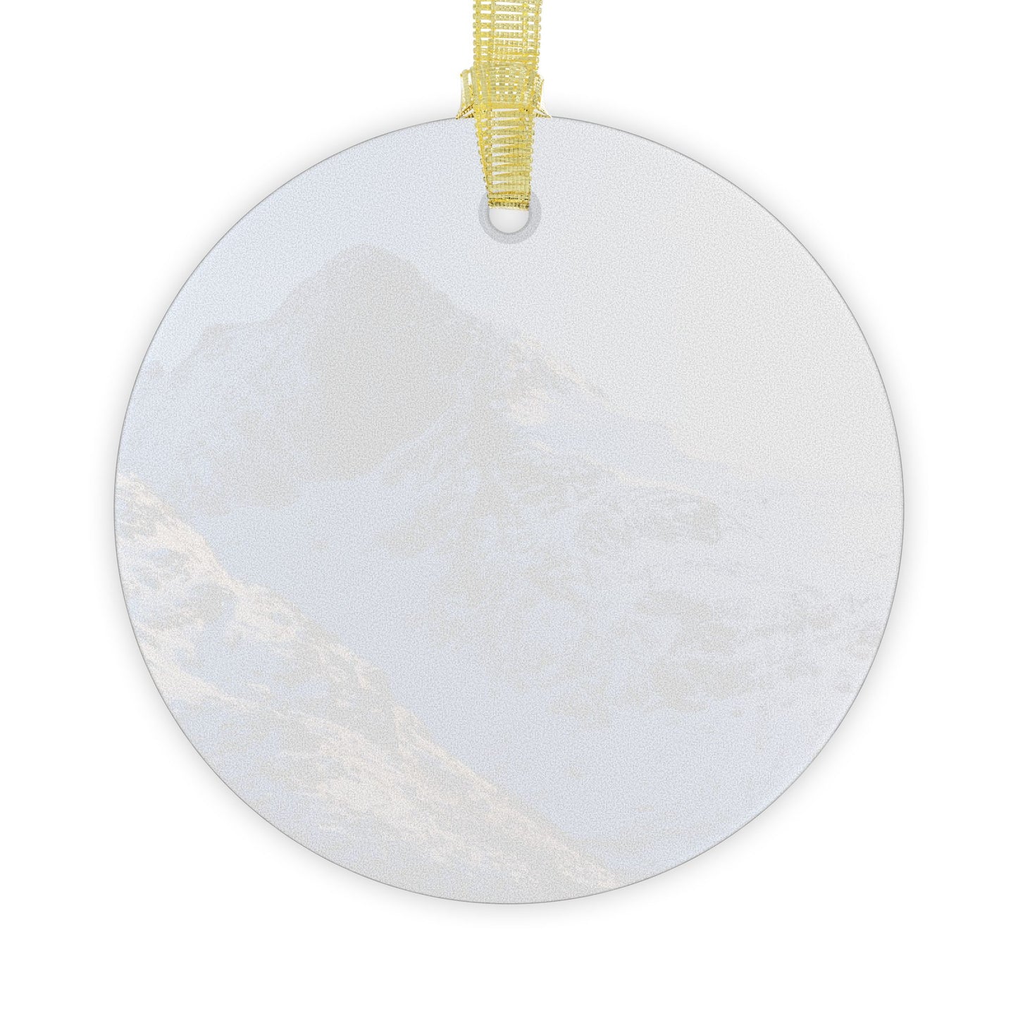 Snowy Mountain Glass Ornament Elegant Christmas Decoration, Scenic Holiday Gift, Nordic Holiday Decor