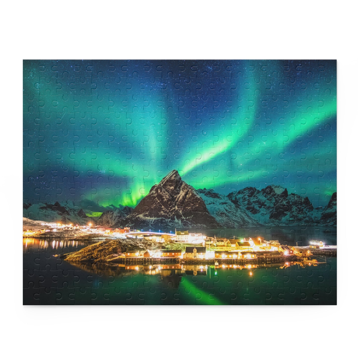 Northern Lights Jigsaw Puzzle Norway Puzzle Aurora Borealis (120, 252, 500-Pieces)