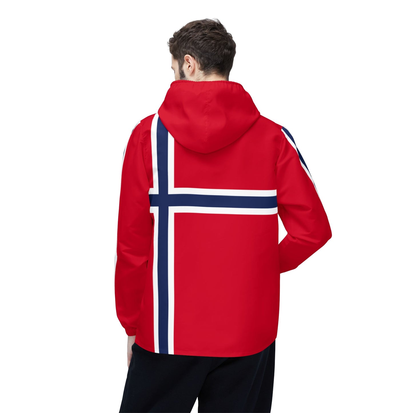 Norway Windbreaker Jacket Norwegian Flag Jacket Unisex Rain Jacket Norway Gift Nordic Sports Jacket Soccer Fan Jacket
