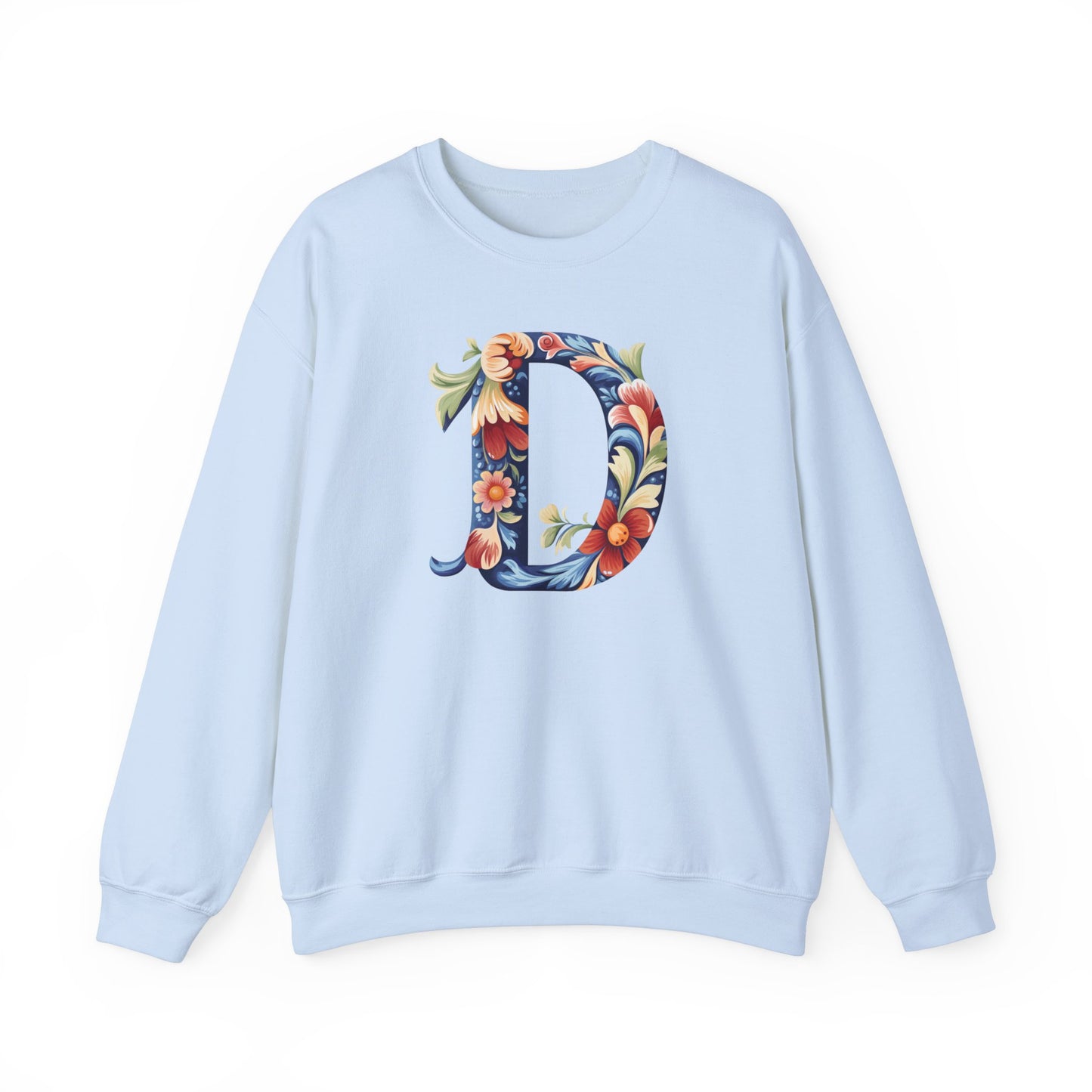 Monogram D Sweatshirt Norwegian Rosemaling Letter D Monogram Sweatshirt