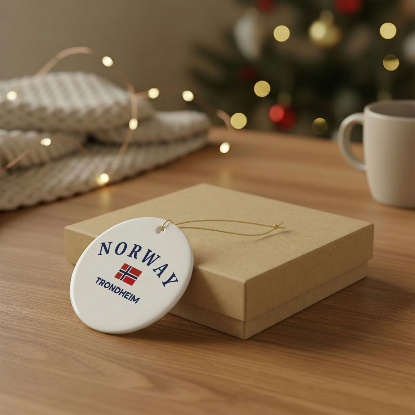 Copy of Personalized Trondheim Norway Ceramic Ornament – Norwegian Travel Souvenir