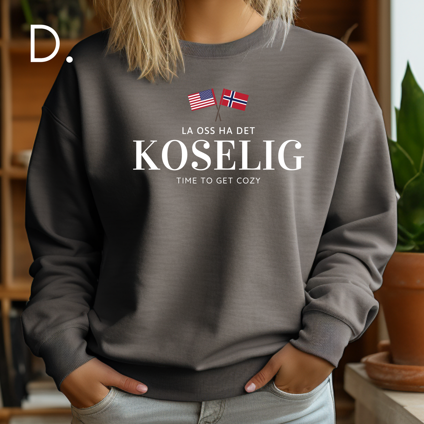 Navy Koselig Sweatshirt Norwegian American Sweatshirt Norwegian American Pride Norway Sweatshirt Gift for Norwegian American Norway May 17 Mai
