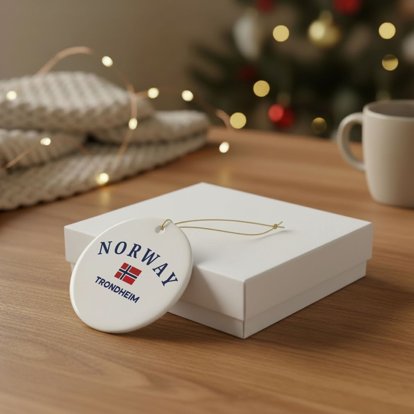 Copy of Personalized Trondheim Norway Ceramic Ornament – Norwegian Travel Souvenir