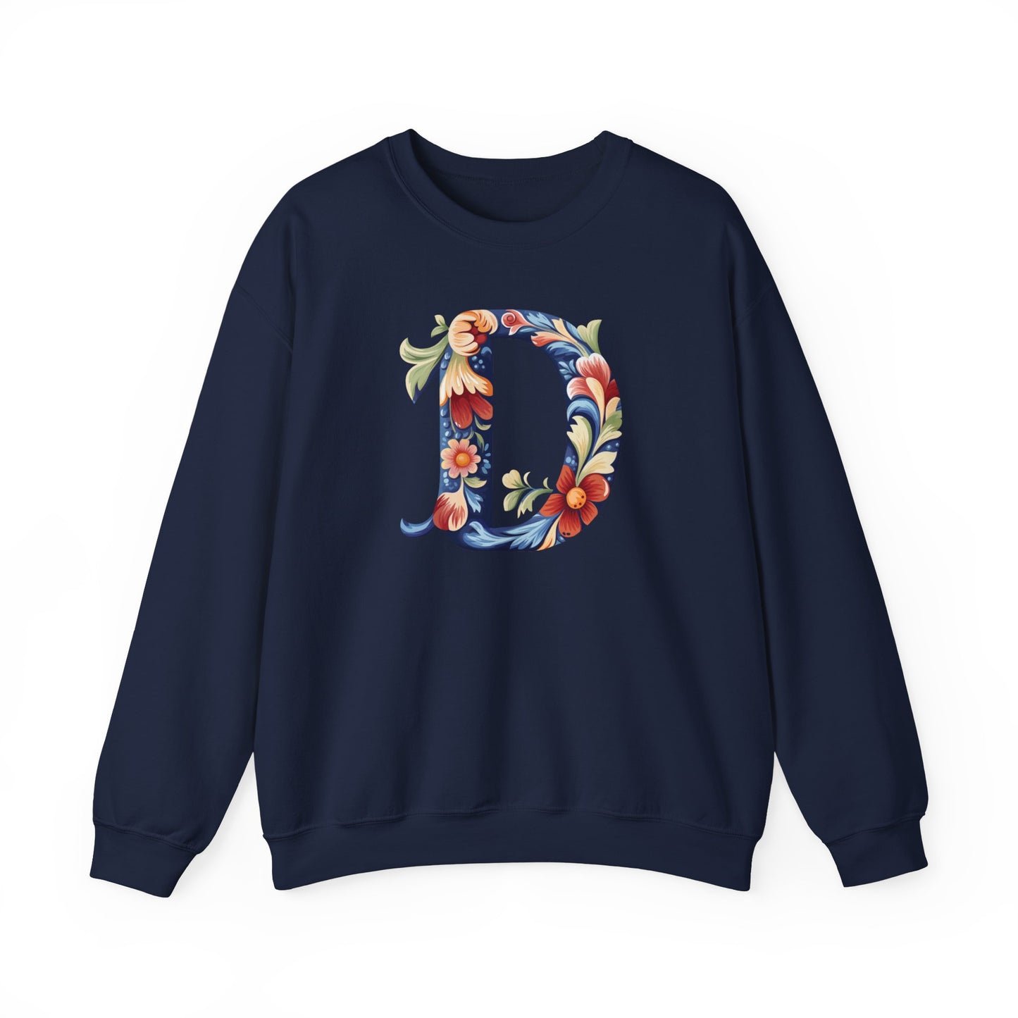 Monogram D Sweatshirt Norwegian Rosemaling Letter D Monogram Sweatshirt