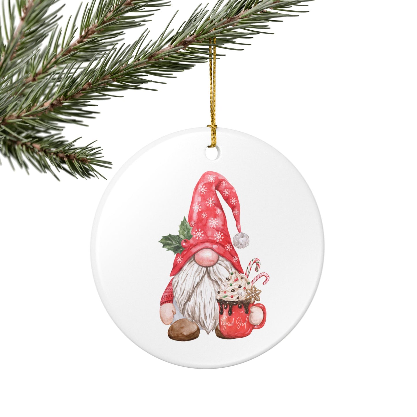 Norwegian Nisse Hot Chocolate Christmas Ornament Norway Nisse God Jul Christmas Ornament Gift Norway