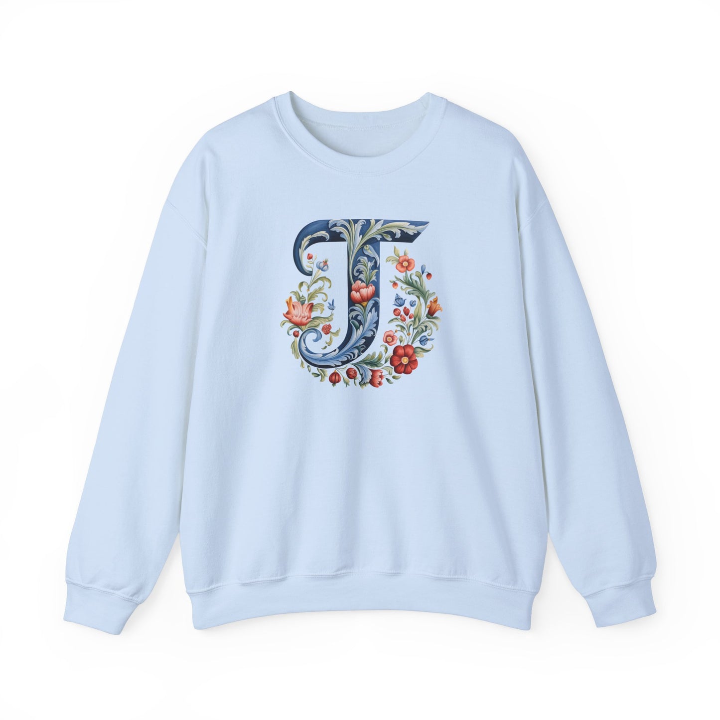 Monogram T Sweatshirt Norwegian Rosemaling Letter T Monogram Sweatshirt