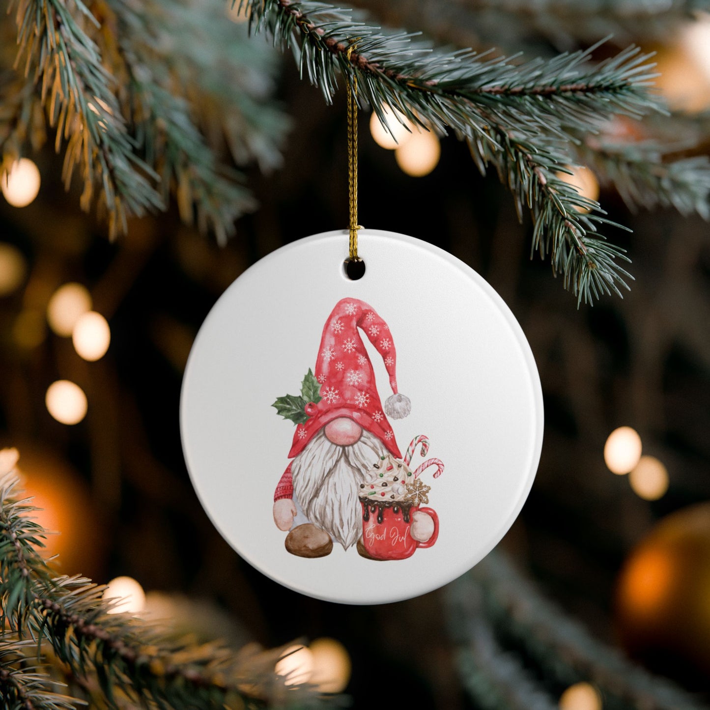 Norwegian Nisse Hot Chocolate Christmas Ornament Norway Nisse God Jul Christmas Ornament Gift Norway
